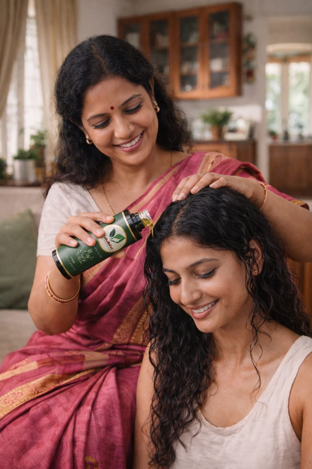 Back label of Prakdhiyas Herbal Hair Oil 100ml showing ingredients