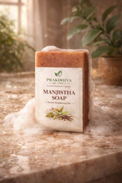 Manjistha Herbal Soap for skin brightening and glowing skin- natural ayurvedic soap